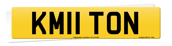 Registration number KM11 TON